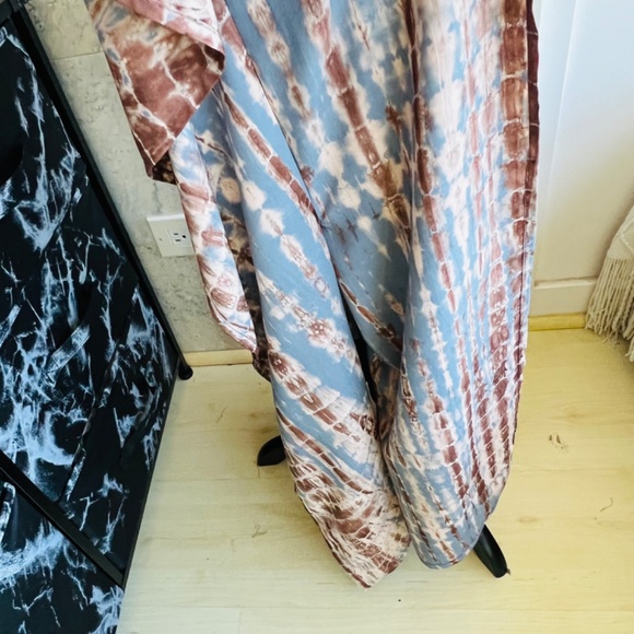 Bluish Brown Tie Dye Kaftan Shibori kaftan - Picture 10 of 10